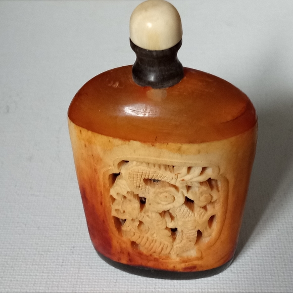 Ancient Hand Carved Chinese/Japanese? Snuff Bottle - Picture 4 of 4